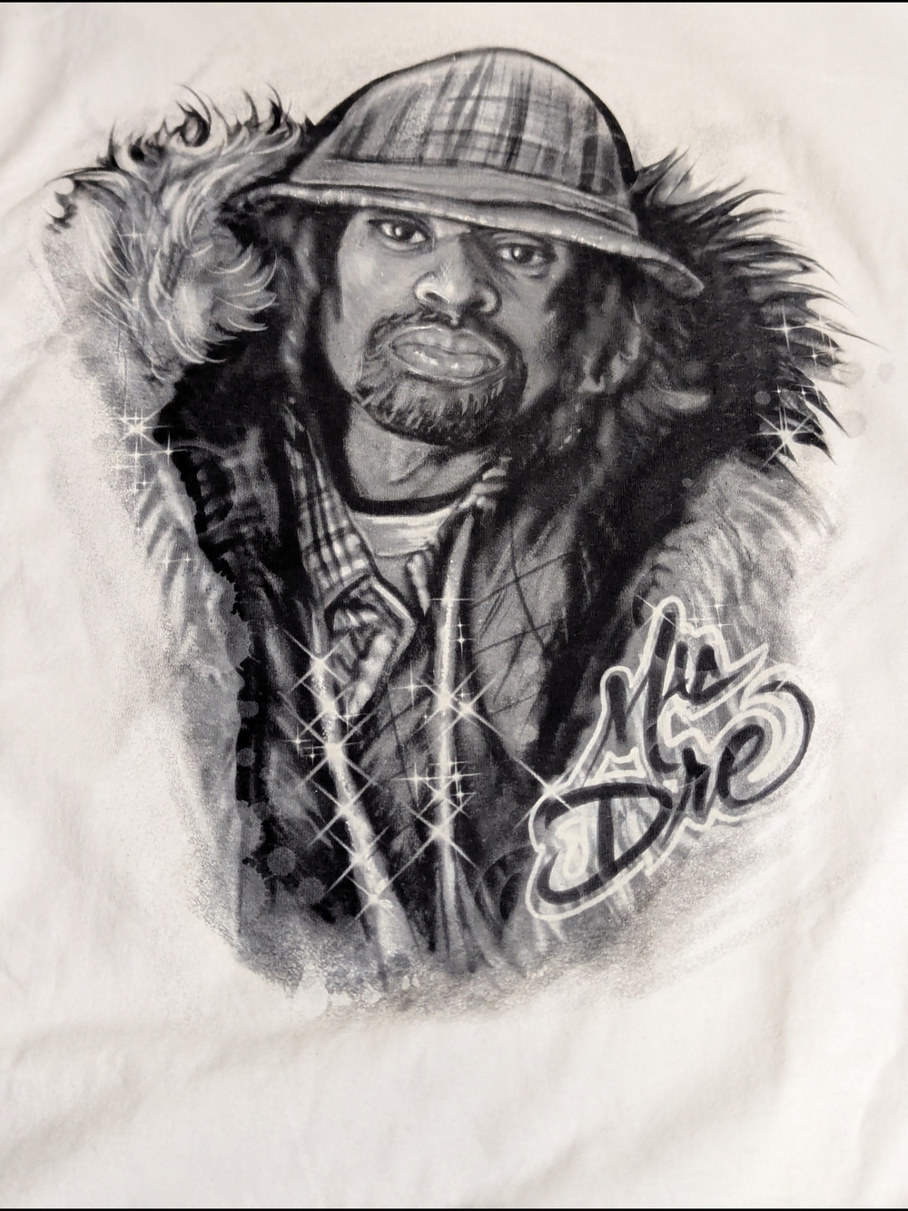 Mac Dre Hip Hop Pioneer Men's Long Sleeve Grizzly White Tee 4XL